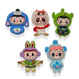 All 5pc Large Labubu Charms Resin Charms for DIY Crafts • Jewelry making